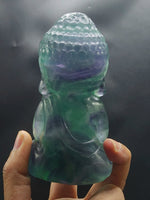 Baby Lord Buddha Carving in Multi Fluorite – A Stunning Symbol of Clarity, Balance and Spiritual Serenity | Weight 569 gms