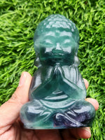 Baby Lord Buddha Carving in Multi Fluorite – A Stunning Symbol of Clarity, Balance and Spiritual Serenity | Weight 569 gms