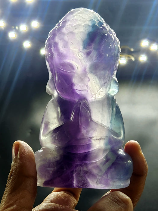 Baby Lord Buddha Carving in Multi Fluorite – A Spiritual Symbol of Peace, Healing and Balance | Reiki/Chakra/Healing/Energy | Home Decor