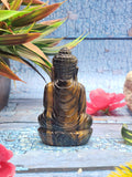 Lord Buddha Carving in Tiger Eye Gemstone – A Symbol of Peace, Strength & Spiritual Balance