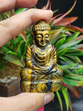 Lord Buddha Carving in Tiger Eye Gemstone – A Symbol of Peace, Strength & Spiritual Balance