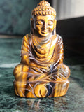 Lord Buddha Carving in Tiger Eye Gemstone – A Symbol of Peace, Strength & Spiritual Balance