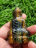 Lord Buddha Carving in Tiger Eye Gemstone – A Symbol of Peace, Strength & Spiritual Balance