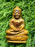Lord Buddha Carving in Tiger Eye Gemstone – A Symbol of Peace, Strength & Spiritual Balance | Reiki/Chakra/Healing/Energy | Home Decor