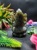 Lord Ganesh Statue in Labradorite Stone: Unlock Divine Power and Prosperity | Reiki/Chakra/Healing/Energy | Home Decor