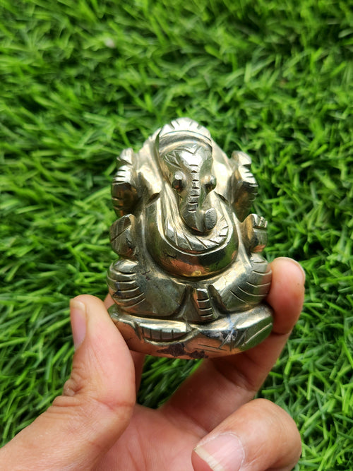 Lord Ganesh Statue in Pyrite – A Symbol of Prosperity, Protection and Divine Blessings