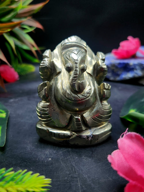 Lord Ganesh Statue in Pyrite – A Symbol of Prosperity, Protection and Divine Blessings