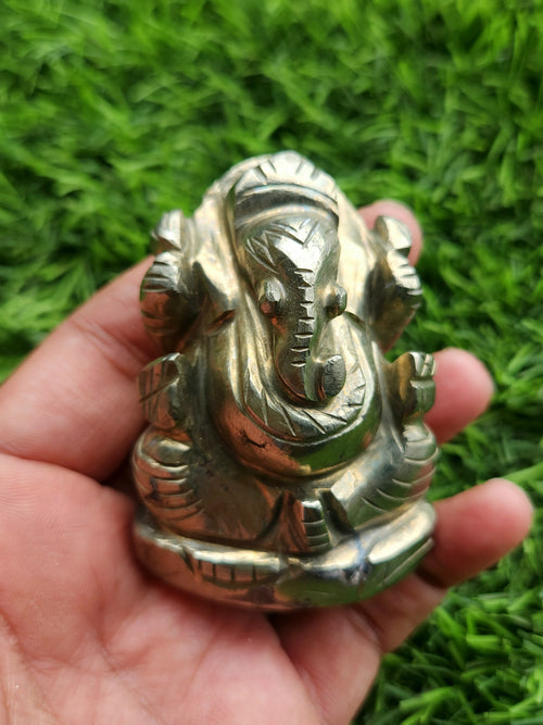 Lord Ganesh Statue in Pyrite – A Symbol of Prosperity, Protection and Divine Blessings