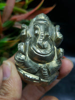 Lord Ganesh Statue in Pyrite – A Divine Symbol of Prosperity, Protection and New Beginnings | Reiki/Chakra/Healing/Energy | Home Decor