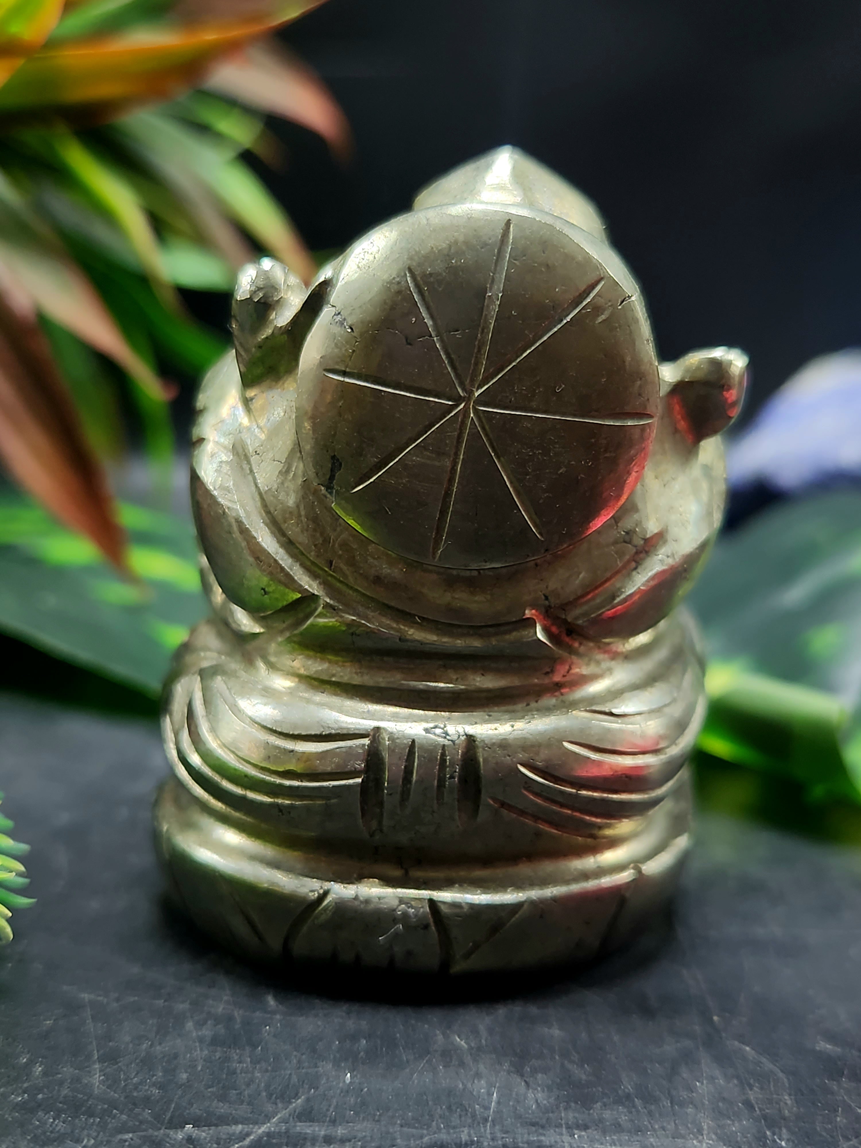 Lord Ganesh Statue in Pyrite – A Divine Symbol of Prosperity, Protection and New Beginnings | Reiki/Chakra/Healing/Energy | Home Decor