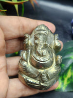 Lord Ganesh Statue in Pyrite – A Divine Symbol of Prosperity, Protection and New Beginnings | Reiki/Chakra/Healing/Energy | Home Decor