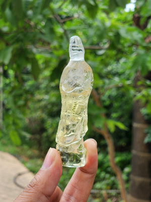 Standing Kwan Yin Carving in Citrine – A Divine Fusion of Compassion, Confidence and Prosperity for Your Sacred Space