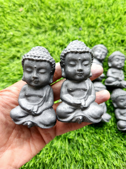 Baby Buddha Carving in Natural Raw Shungite – A Powerful Emblem of Protection, Peace and Grounded Energy for Your Home and Meditation Space | ONE PIECE ONLY
