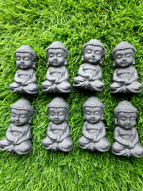 Baby Buddha Carving in Natural Raw Shungite – A Powerful Emblem of Protection, Peace and Grounded Energy for Your Home and Meditation Space | ONE PIECE ONLY