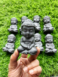 Baby Buddha Carving in Natural Raw Shungite – A Powerful Emblem of Protection, Peace and Grounded Energy for Your Home and Meditation Space | ONE PIECE ONLY
