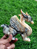 Flying Dragon Carving in Yellow Jade – Symbol of Power, Prosperity, and Protection