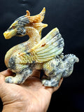 Flying Dragon Carving in Yellow Jade – Symbol of Power, Prosperity, and Protection