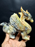 Flying Dragon Carving in Yellow Jade – Symbol of Power, Prosperity, and Protection