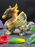 Flying Dragon Carving in Yellow Jade – Symbol of Power, Prosperity, and Protection