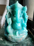 Lord Ganesha Statue in Amazonite Gemstone: Unlock Divine Power and Prosperity | Reiki/Chakra/Healing/Energy | Home Decor