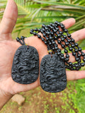 Black Obsidian Dragon Pendant with Obsidian Bead Mala: A Powerful Talisman for Protection and Transformation