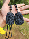 Black Obsidian Dragon Pendant with Obsidian Bead Mala: A Powerful Talisman for Protection and Transformation