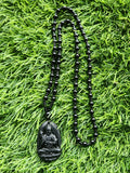 Black Obsidian Kwan Yin Pendant with Obsidian Bead Mala – A Sacred Blend of Peace, Protection, and Prosperity | Gemstone Mala | Birthday Gift | Valentine gift | Mother's Day gift | ONE PEICE ONLY