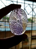 Ametrine Floral Carved Oval Shape Pendant – A Blend of Elegance, Energy and Empowerment | Birthday Gift | Valentine gift | Mother's Day gift
