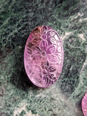 Ametrine Floral Carved Oval Shape Gemstone for Pendant or Jewelry Making – Ignite Creativity, Intuition and Inspired Action | Birthday Gift | Valentine gift | Mother's Day gift