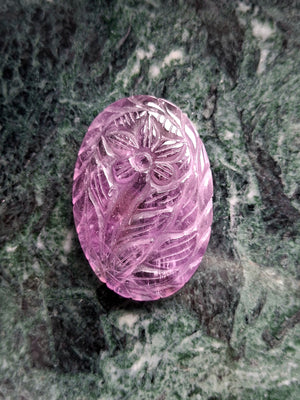 Ametrine Floral Carved Oval Shape Gemstone for Pendant or Jewelry Making – A Divine Companion for Creativity, Intuition and Calm Clarity