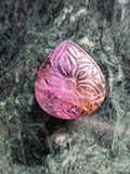 Ametrine Floral Carved Tear Drop Shape Gemstone for Pendant or Jewelry Making – Awaken Creativity and Intuition with Grace and Purpose