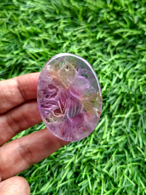 Ametrine Floral Carved Oval Shape Pendant – Spark Your Creativity and Awaken Intuition with Natural Harmony