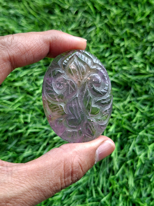 Ametrine Floral Carved Oval Shape Pendant – Spark Your Creativity and Awaken Intuition with Natural Harmony