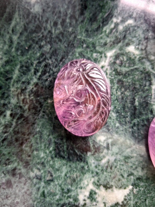 Ametrine Floral Carved Oval Shape Pendant – A Symbol of Inspired Thought, Inner Calm and Spiritual Grace | Weight 35 gms