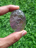 Ametrine Floral Carved Oval Shape Pendant – A Symbol of Inspired Thought, Inner Calm and Spiritual Grace | Weight 35 gms