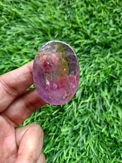 Ametrine Floral Carved Oval Shape Pendant – An Exquisite Blend of Beauty, Creativity and Spiritual Power | Weight: 34 gms