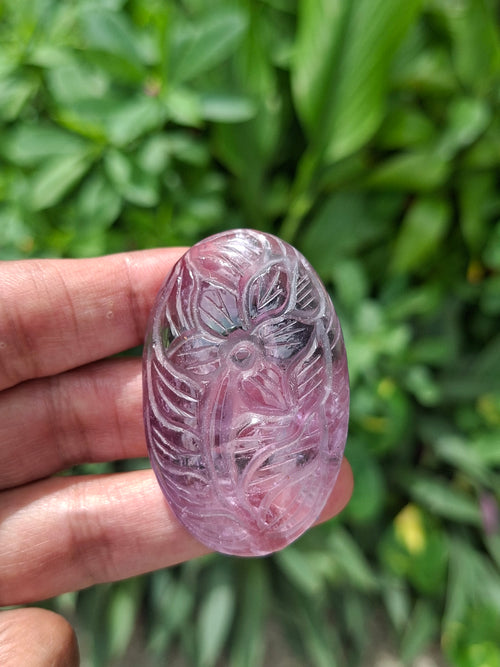 Ametrine Floral Carved Oval Shape Pendant – A Harmonious Gem of Creativity, Intuition & Elegance | Weight 37 gms
