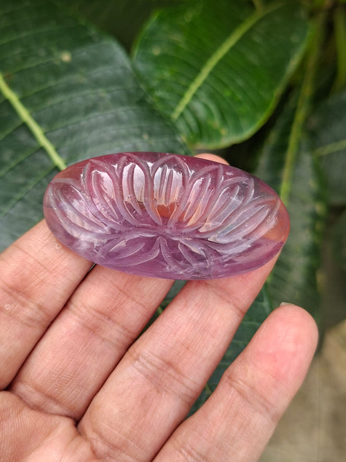 Ametrine Lotus Floral Carved Oval Shape Pendant – A Radiant Symbol of Inner Wisdom, Creativity and Balance | Birthday Gift | Valentine gift | Mother's Day gift