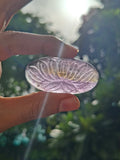 Ametrine Lotus Floral Carved Oval Shape Pendant – A Radiant Symbol of Inner Wisdom, Creativity and Balance | Birthday Gift | Valentine gift | Mother's Day gift