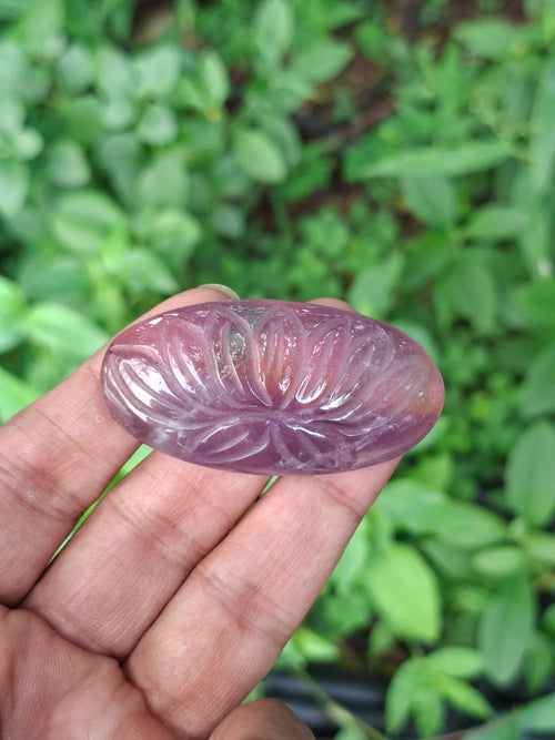Ametrine Lotus Floral Carved Oval Shape Pendant – A Radiant Symbol of Inner Wisdom, Creativity and Balance | Birthday Gift | Valentine gift | Mother's Day gift