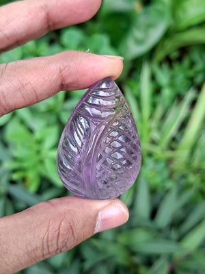 Ametrine Floral Carving Tear Drop gemstone for Pendant or Jewelry Making – A Symbol of Serenity and Strength