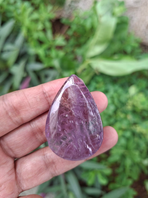 Ametrine Floral Carving Tear Drop Pendant – A Symbol of Serenity and Strength