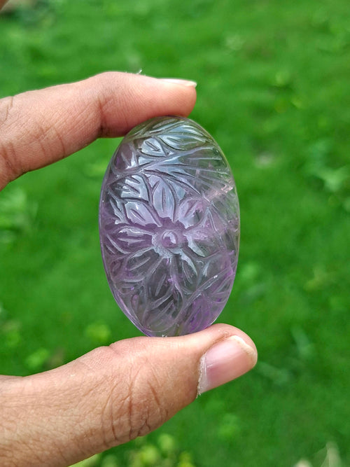 Ametrine Floral Carved Oval Shape gemstone for Pendant or Jewelry Making: A Perfect Blend of Nature’s Beauty and Healing Energy