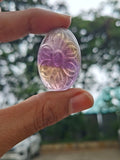 Ametrine Floral Carved Oval Shape Gemstone for Pendant or Jewelry Making: A Daily Wear Talisman for Protection, Clarity, and Success