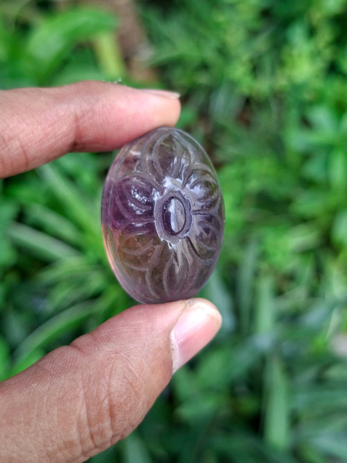 Ametrine Floral Carved Oval Shape Gemstone for Pendant or Jewelry Making: A Daily Wear Talisman for Protection, Clarity, and Success