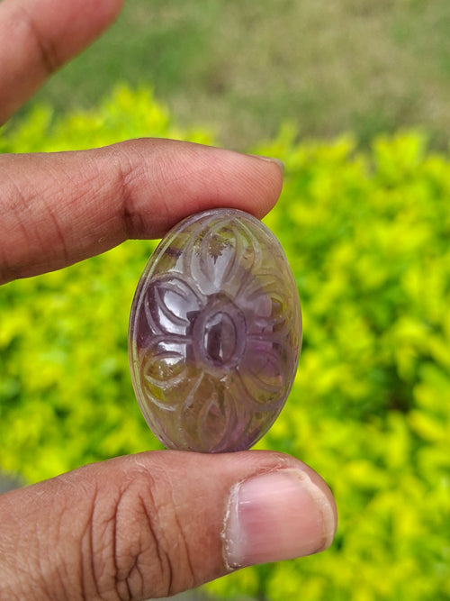 Ametrine Floral Carved Oval Shape Gemstone for Pendant or Jewelry Making: A Daily Wear Talisman for Protection, Clarity, and Success