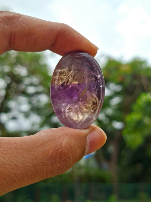 Ametrine Floral Carved Oval Shape Gemstone for Pendant or Jewelry Making: A Daily Wear Talisman for Protection, Clarity, and Success