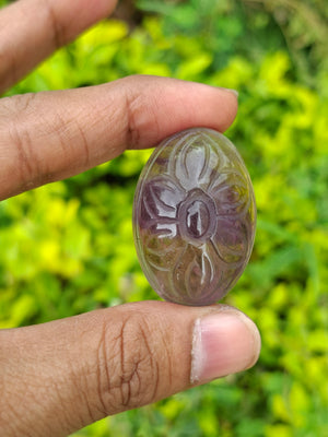 Ametrine Floral Carved Oval Shape Gemstone for Pendant or Jewelry Making: A Daily Wear Talisman for Protection, Clarity, and Success
