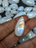 Rainbow Moonstone Flashy Cabochons Lot of 130 Pieces – High Quality Gemstones for Jewelry Making, Healing Crystal for Calm Mind & Protection | Loose Gemstone