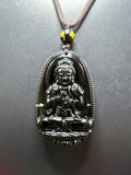Black Obsidian Kwan Yin Pendant with Obsidian Bead Mala – A Sacred Blend of Peace, Protection, and Prosperity | Gemstone Mala | Birthday Gift